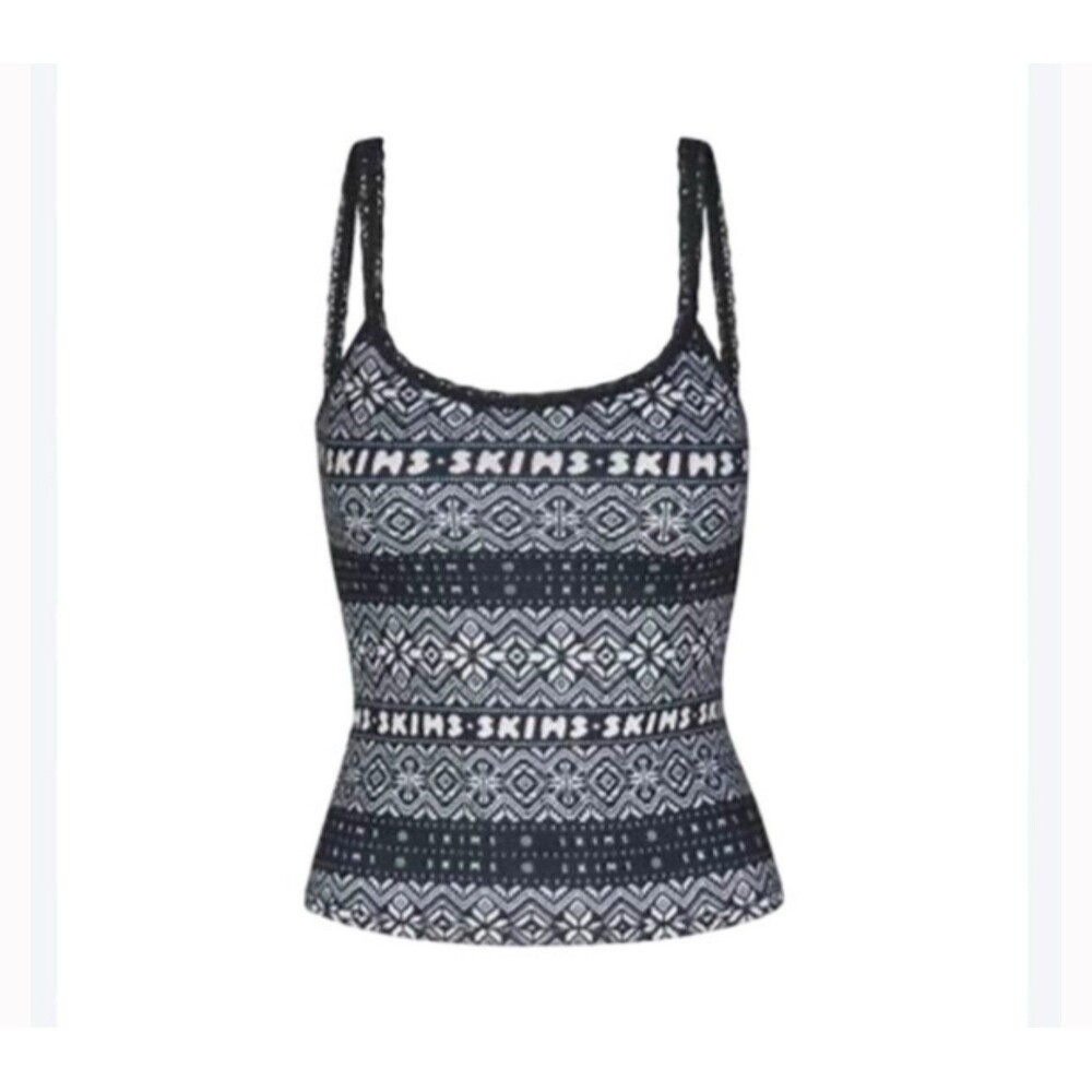 Skims Logo Plush Pointelle Scoop Tank